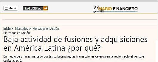 Baja actividad de fusiones y adquisiciones en Amrica Latina por qu?